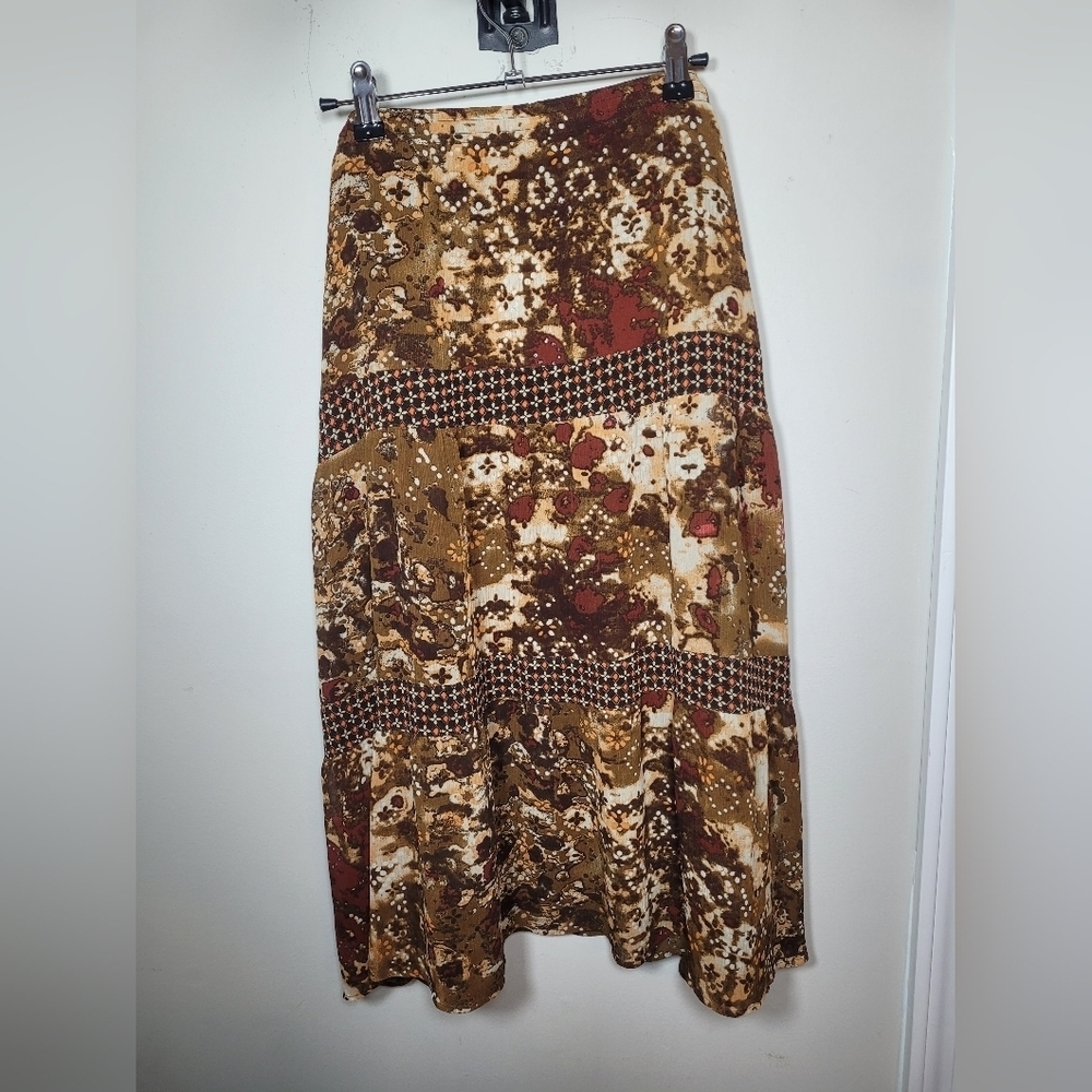 Sag Harbor Drawstring Floral Midi Skirt sz 18 T63124 - Picture 3 of 8